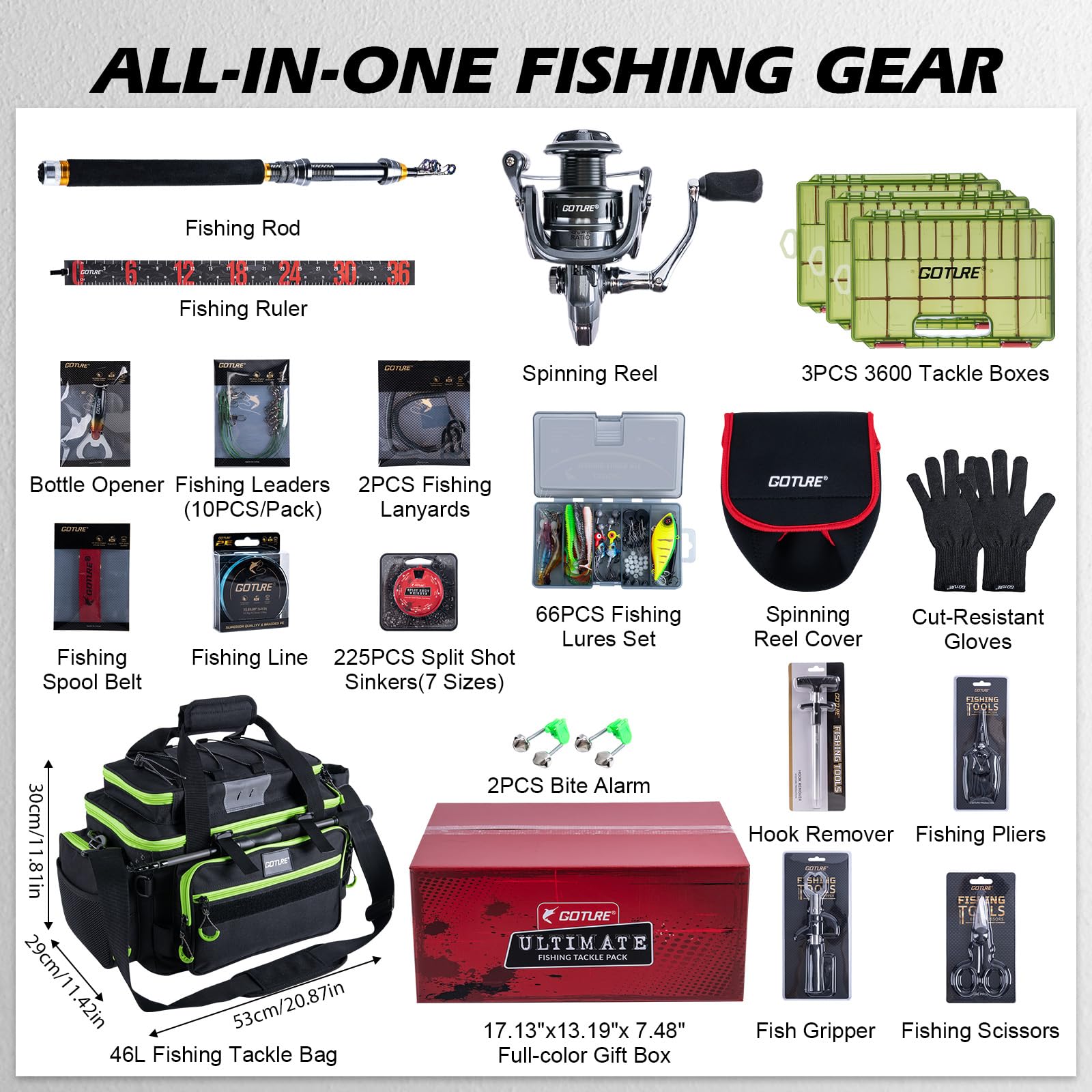 Goture Set Pancing Portabel un - Fishing Bag Waterproof ulasan dan harga